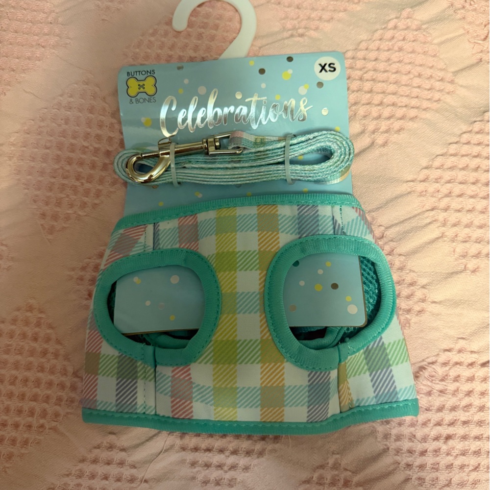 Top Paw Blue and Green Dog Collar Leash Set